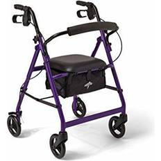 Rollator walker with seat Medline Aluminum Lightweight Folding 4-Wheel Rollator in Purple