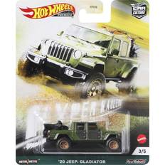 Toys Hot Wheels 2020 Jeep Gladiator Rubicon Pickup Truck with Two Motorcycles Green Metallic and Gray "Hyper Haulers" Series Diecast Model Car