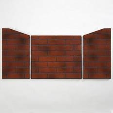 Red Electric Fireplaces Bluegrass Living Vintage Red Ceramic 3-Piece Fiber Brick Panel for 450 Series Outdoor Fireplace Insert