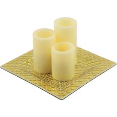 flameless & tray with timer pillar shaped lights