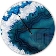 Design Art 'Blue Brazilian Geode' Oversized Modern Wall Clock