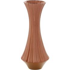 Orange Vases Litton Lane BIRCH STUDIO Ceramic Ribbed Vase