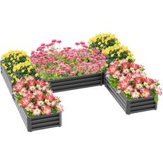 OutSunny 8 Raised Garden Bed 5 Large Steel Flower Planters