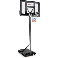 Costway Basketball Costway Portable Basketball Hoop Stand Adjustable Height Shatterproof Backboard Black
