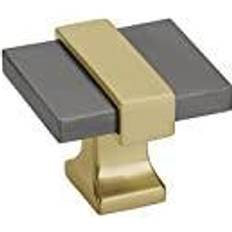 Amerock Cabinet Knob Black Chrome/Brushed Gold Length Overton 1 Pack Drawer Knob Hardware