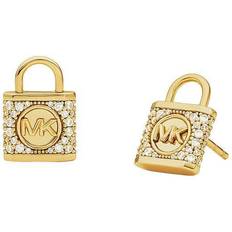 Michael Kors Logo Padlock Stud Earrings - Gold/Transparent