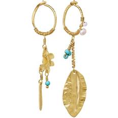 Maanesten Vicky Earrings - Gold/Turquoise/Pearls
