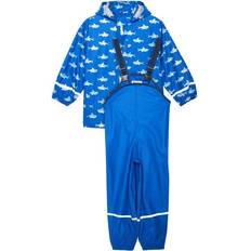 Jungen Regenbekleidung Playshoes Regen-Set Hai blau