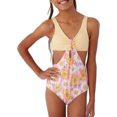 O'Neill Girls' Sunnyside Floral Loop One Piece Swimsuit Pink