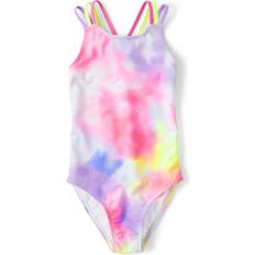 The Children's Place Girl's Tie Dye One Piece Swimsuit - Neon Peony