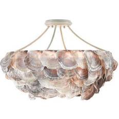 Chandeliers Ceiling Flush Lights Seahouse Smokewood Natural Shell Ceiling Flush Light