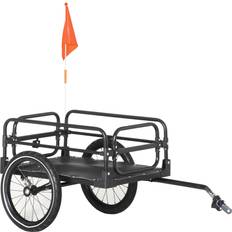 Bike Carts & Tandem Bike Trailers Aosom Bike Cargo Trailer Bike Wagon Bicycle Trailer with Suspension, 16'' Wheels, 88 lbs Max Load