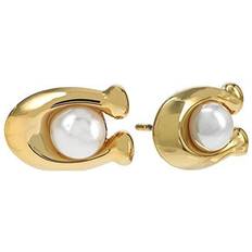 Pearl Jewelry Coach Pearl Stud Earrings White Pearl One