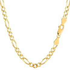 10k Yellow Solid Gold Figaro Chain Bracelet, 6.6mm, 8.5"