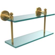 Allied Brass Southbeach 16 W 2-Tier Clear Bathroom Shelf