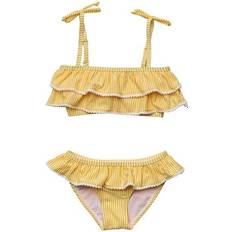 Swimwear Children's Clothing Toddler/Child Girls Marigold Stripe Tie Bikini Yellow Yellow