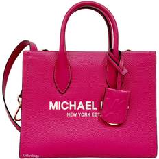 Michael Kors, Bags, Michael Kors Charlotte Large Leather Topzip  Totecarmine Pink