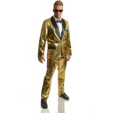 Charades Men's Gold Disco Ball Tuxedo Fancy Dress Costume