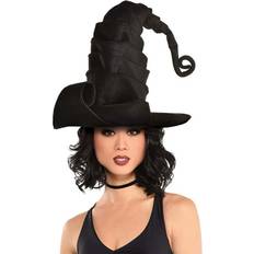 Hats Amscan Crinkle Adult Witch Hat Black