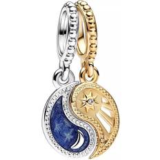 Gold - Silver Charms & Pendants Pandora Splittable Sun & Moon Dangle Charm - Multicolour