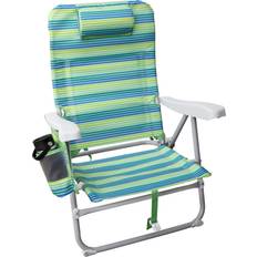 Hurley Standard Backpack Beach Chair Steel Bombay Stripe, Limeade