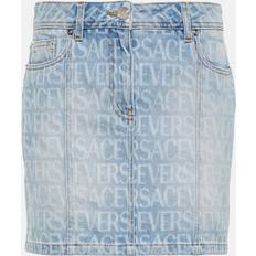 Versace Skirts Versace Allover denim miniskirt blue