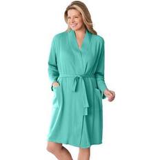 Plus size robes for women Woman Within Plus Thermal Robe in Aquatic Green Size 5X