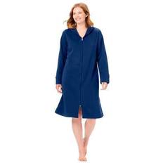 Plus size evening tops Plus Women's Short Hooded Sweatshirt Robe by Dreams & Co. in Evening Blue Size 4X