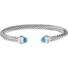 David Yurman Cable Classics Bracelet - Silver/Blue Topaz/Diamonds