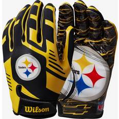 Football Gloves Wilson NFL Stretch Fit Pittsburgh Steelers - Black/Yellow