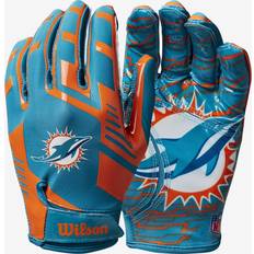 Football Gloves Wilson NFL Stretch Fit Miami Dolphins - Green/Orange