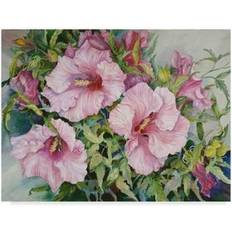 Trademark Fine Art 'Pink Hibiscus' Acrylic Painting Print on Wrapped Wall Decor