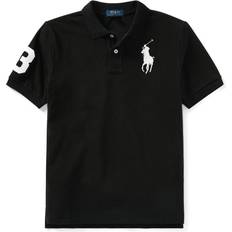 M Polo Shirts Children's Clothing Polo Ralph Lauren Kid's Big Pony Cotton Mesh Polo Shirt - Black/White