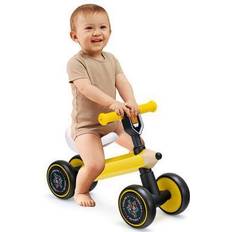 Costway Balance Bicycles Costway Baby balance bike with 4 silent eva wheels and limited steering wheels-yellow