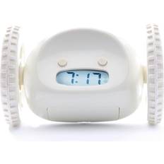 Clocky Runaway Alarm Clock on Wheels, White
