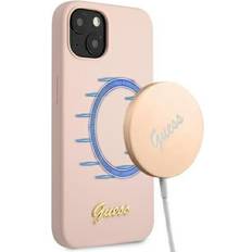 Guess Genuine classic silicone magsafe apple iphone 13 case cover pink