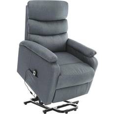Massage Chairs vidaXL Stand-up Massage Recliner Light Gray Fabric TV Chair Armchair Furniture