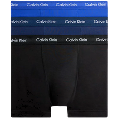 Calvin Klein Underbukser Calvin Klein Cotton Stretch Trunks 3-pack - Cobalt Blue/Night Blue/Black