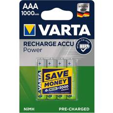Varta Akkus - Wiederaufladbare Standardakkus Batterien & Akkus Varta AAA Accu Rechargeable Power 1000mAh 4-pack