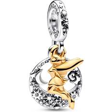 Gold - Silver Charms & Pendants Pandora Disney Tinker Bell Celestial Night Dangle Charm - Silver/Gold/Transparent