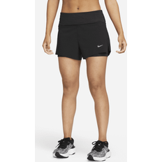 Damen - Elastan/Lycra/Spandex Shorts Nike Dri-FIT Swift Mid-Rise 2in1 3'' Short Women Schwarz, XL