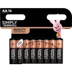 Aa batterier Duracell Simply AA alkaline batterier 16-pk