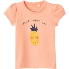 Druckknöpfe T-Shirts Name It T-Shirt Nbffanna Peach Nectar