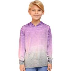 UV Clothes Girls' Ingear Hooded Sun Shirt Swim Rashguard Purple/Gray