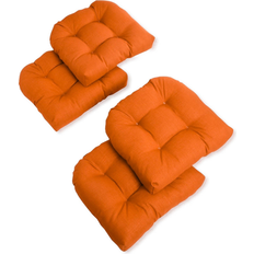 Blazing Needles Reo Solid U-Shaped Chair Cushions Orange