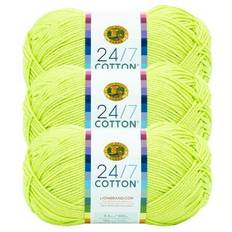 (3-pack) Lion Brand Yarn 761-186 24/7 Cotton Yarn, Amber - Orange