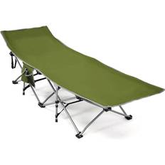 Costway Folding Camping Cot Heavy-Duty Outdoor Cot Bed Green