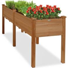 Best Choice Products Pots, Plants & Cultivation Best Choice Products 72x23x30in Raised Garden Elevated Wood Planter Box