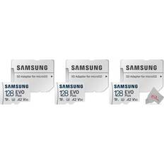 Samsung 3X EVO Plus MicroSD 128GB, 130MBs Memory Card with Adapter