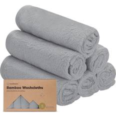 Washcloths KeaBabies Deluxe Baby Bamboo Washcloths 6 Pack in Cool Gray 100% Organic Cool Gray